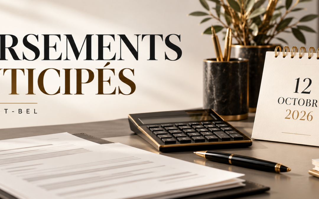 Versements anticipés 3T2026